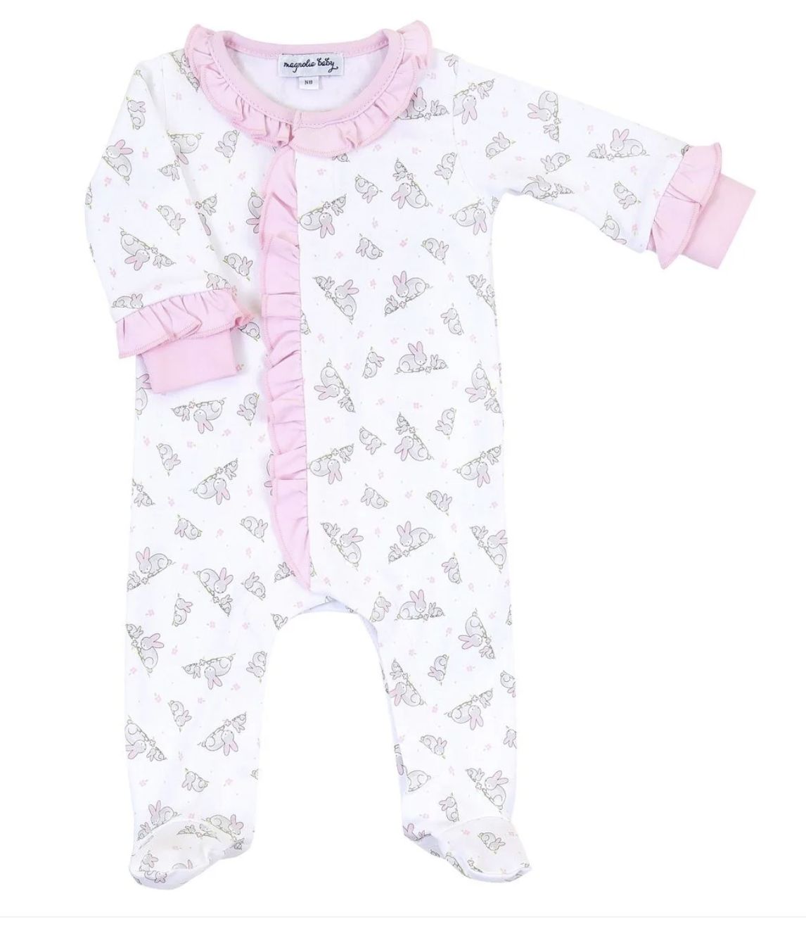 Darling Bunnies Emb. Ruffle Front Footie