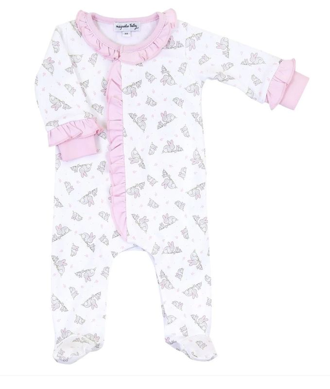 Darling Bunnies Emb. Ruffle Front Footie