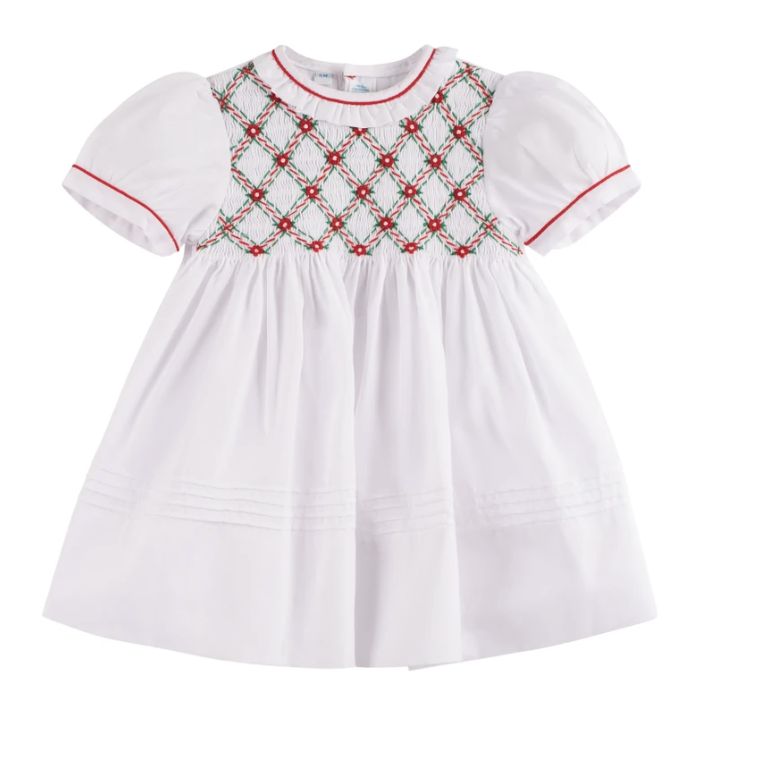 Girls Floral Smocked Holiday Dress