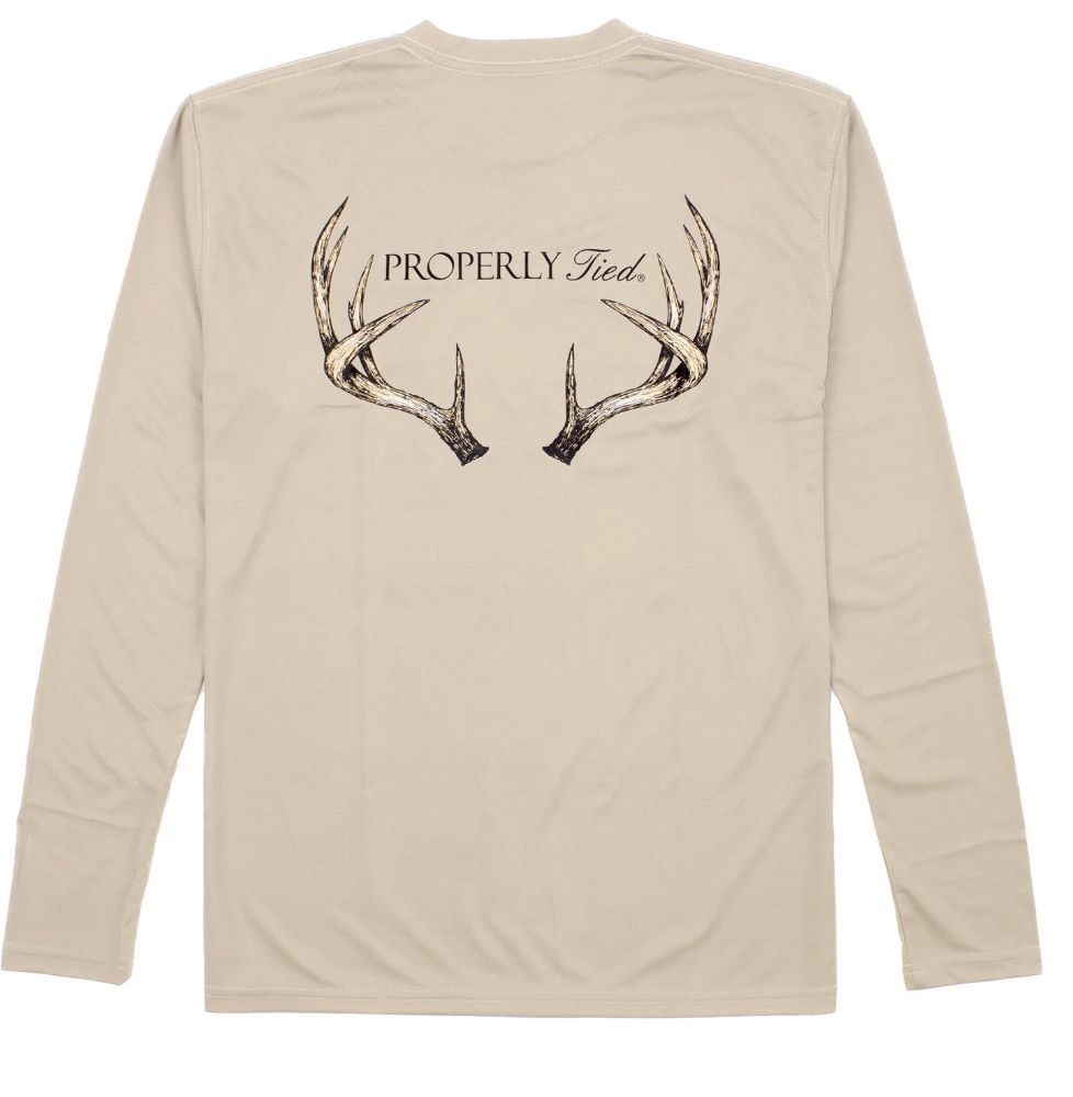 Vintage Antler Sand LS Performance Tee
