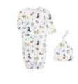 Doggie Park Printed Gown &amp; Hat