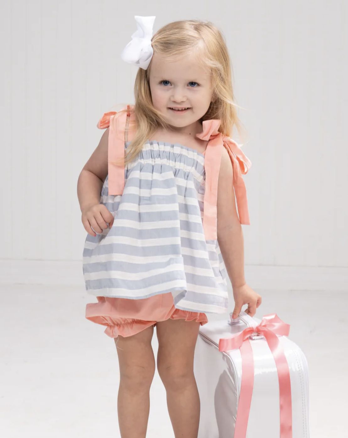 Wrenley Blue &amp; White Bloomer Set