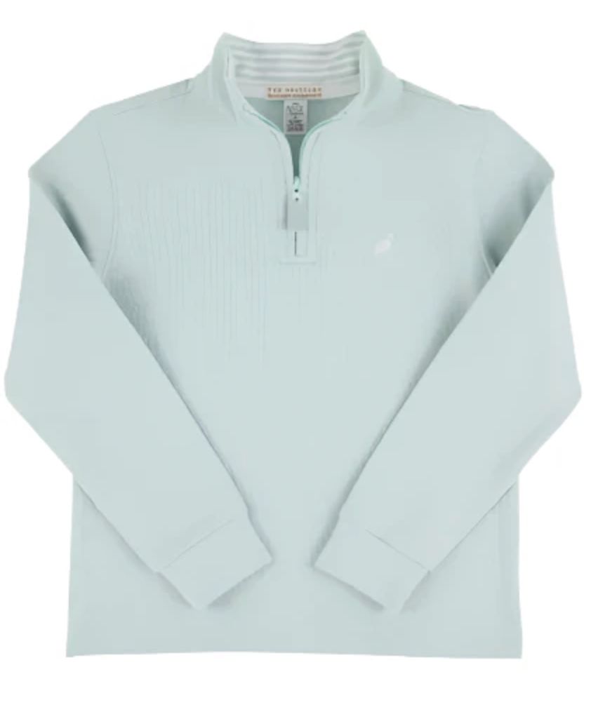 Old Greenwich Green with Old Greenwich Green Stripe with Worth Avenue White Stork Hayword Half-Zip