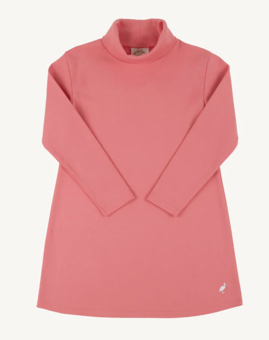 Tatum's Turtleneck Dress Parrot Cay Coral with Worth Avenue White Stork