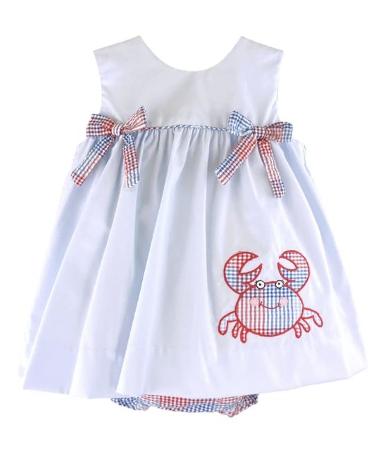 Appliqued Crab Dress &amp; Bloomer