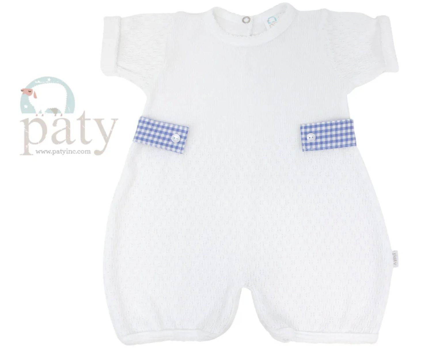 White Bubble w/Gingham Side Tabs