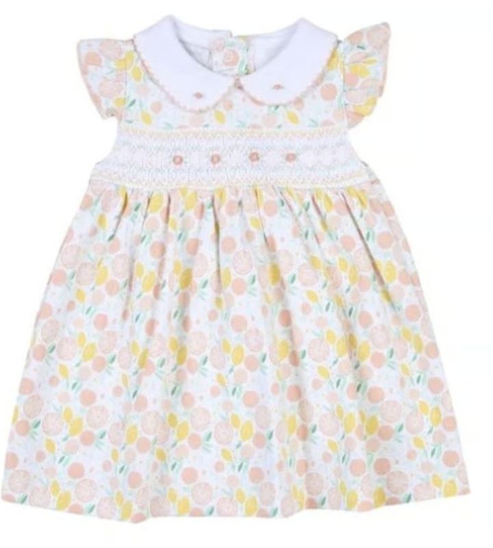 Citrus Smocked Collared Dress
