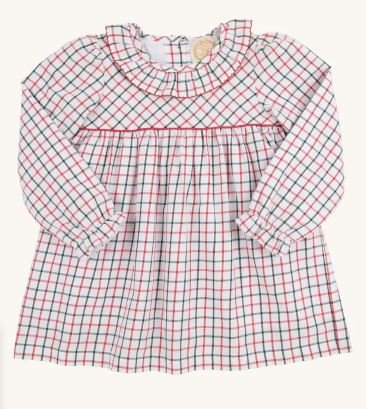 Ramona Ruffle Collar LS Dress/Old Town Tattersall