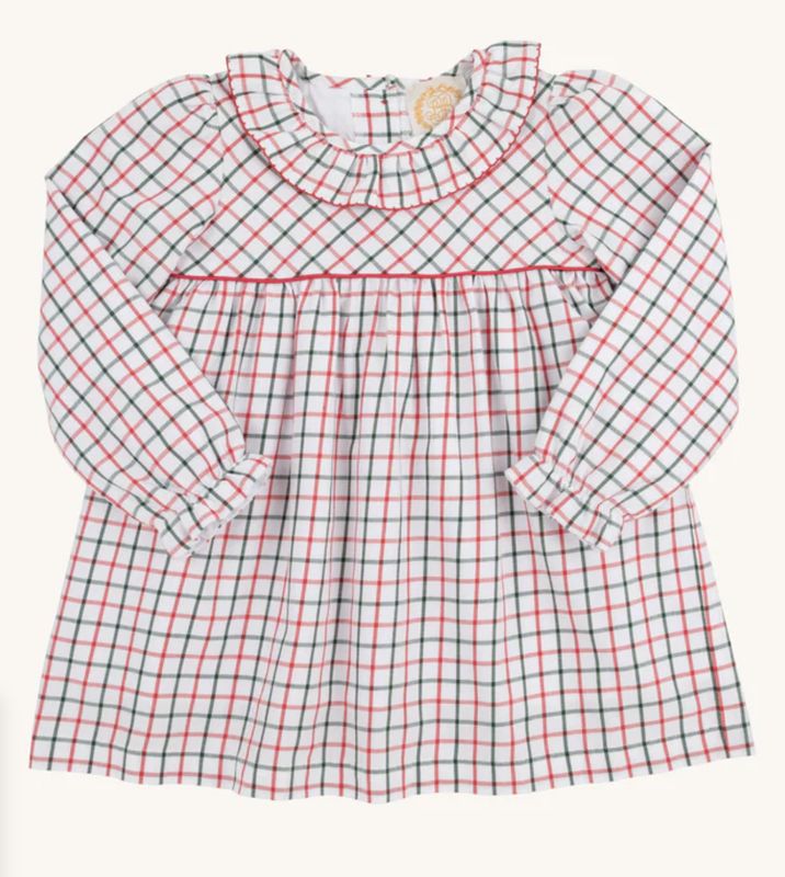 Ramona Ruffle Collar LS Dress/Old Town Tattersall