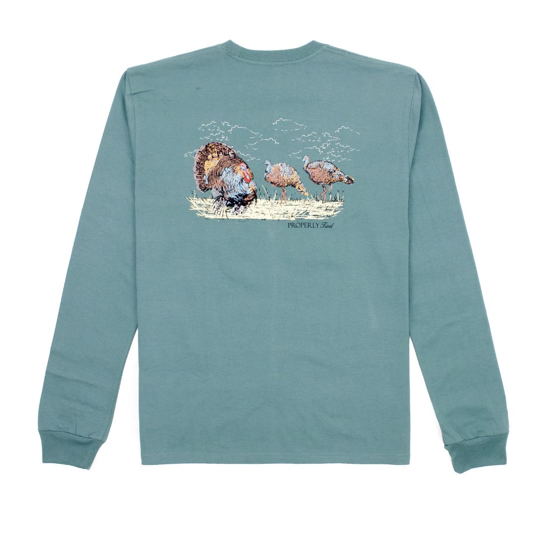 Boys Turkey Hunt LS Marine Green