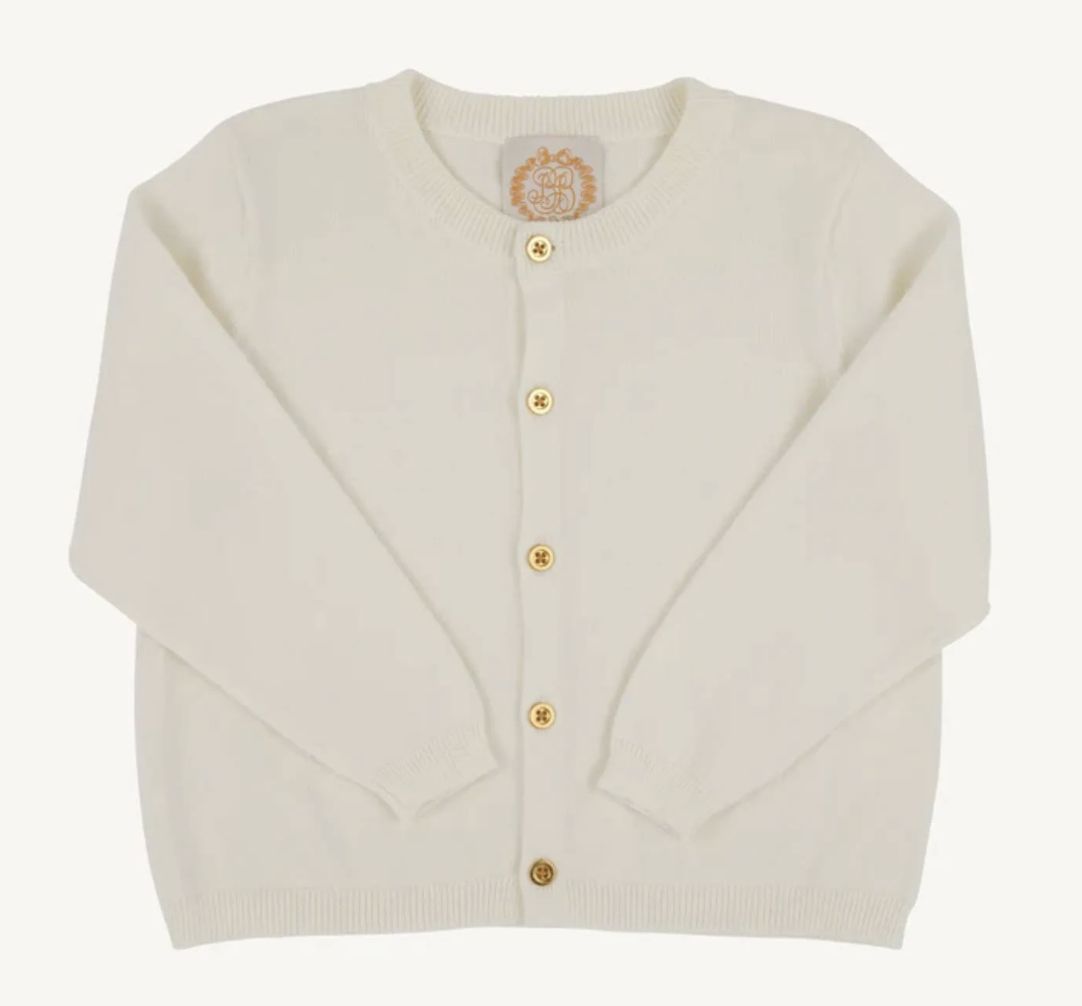 Cambridge Cardigan/Palmetto Pearl with Gold Buttons