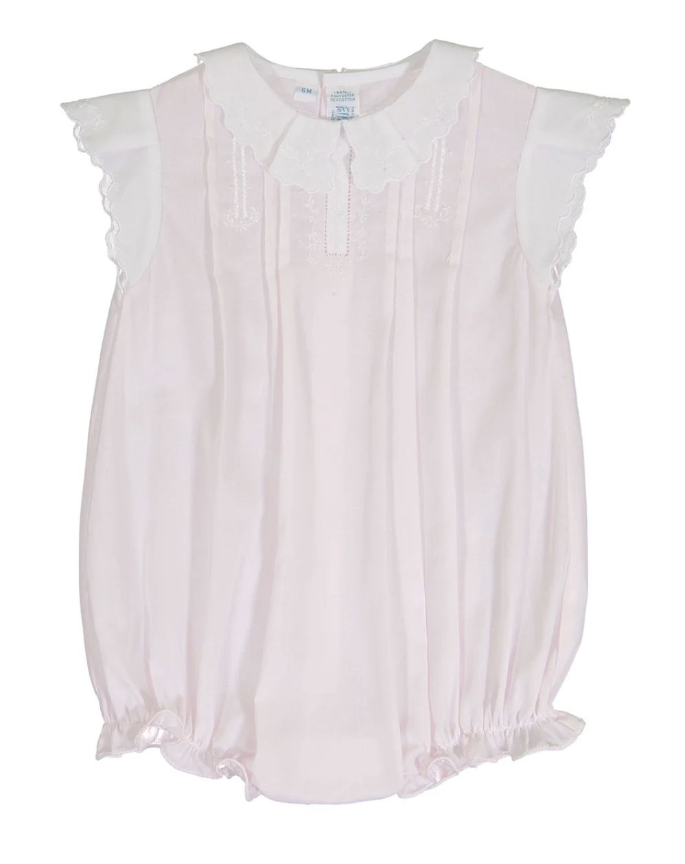 Vintage Fly Sleeve Romper Pink/White