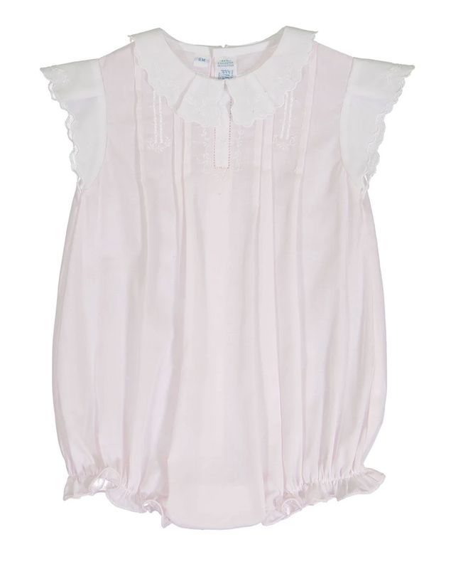 Vintage Fly Sleeve Romper Pink/White