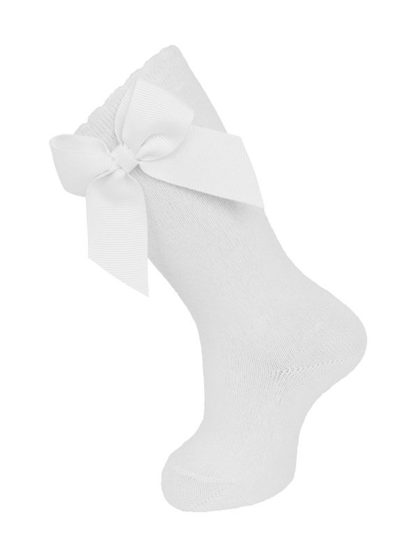 White Knee Socks w/Side Bow