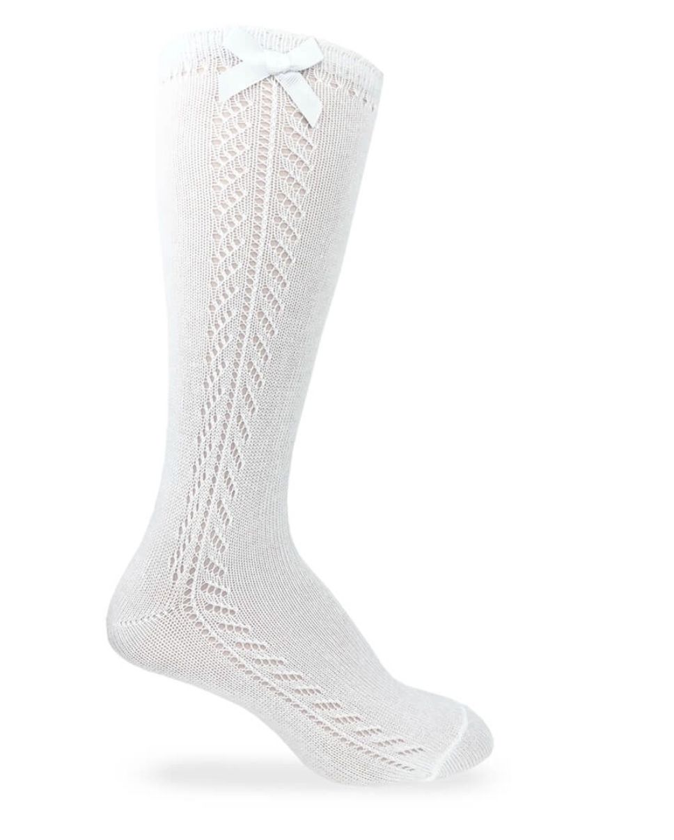 Pointelle Bow Knee Socks