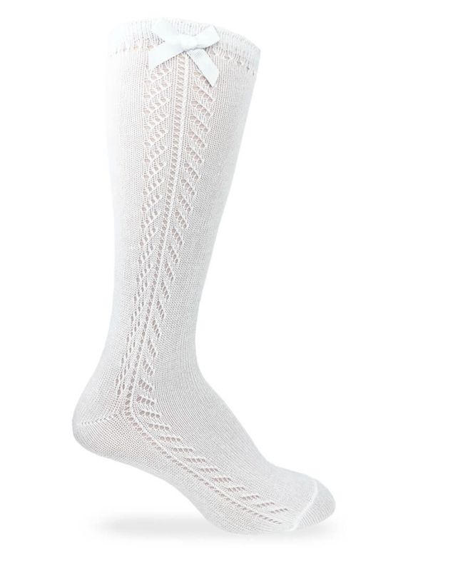Pointelle Bow Knee Socks