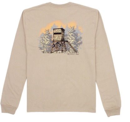 Boys Deerstand Long Sleeve Sand Tee