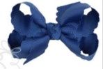 Scalloped Edge Ribbon Bow w/Knot on Alligator Clip