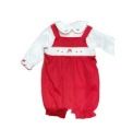 Baby Girl's Santa Claus Smocked Romper Set