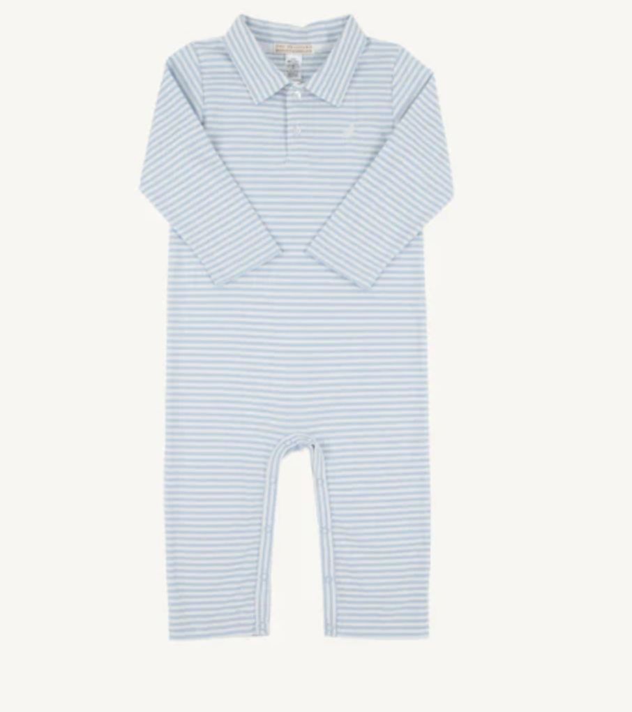 Long Sleeve Sir Proper's Romper Beale Street Blue Stripe