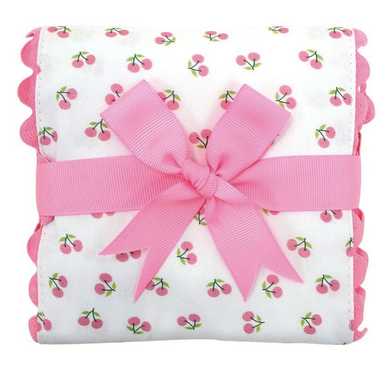 Cherries Fancy Fabric Burp
