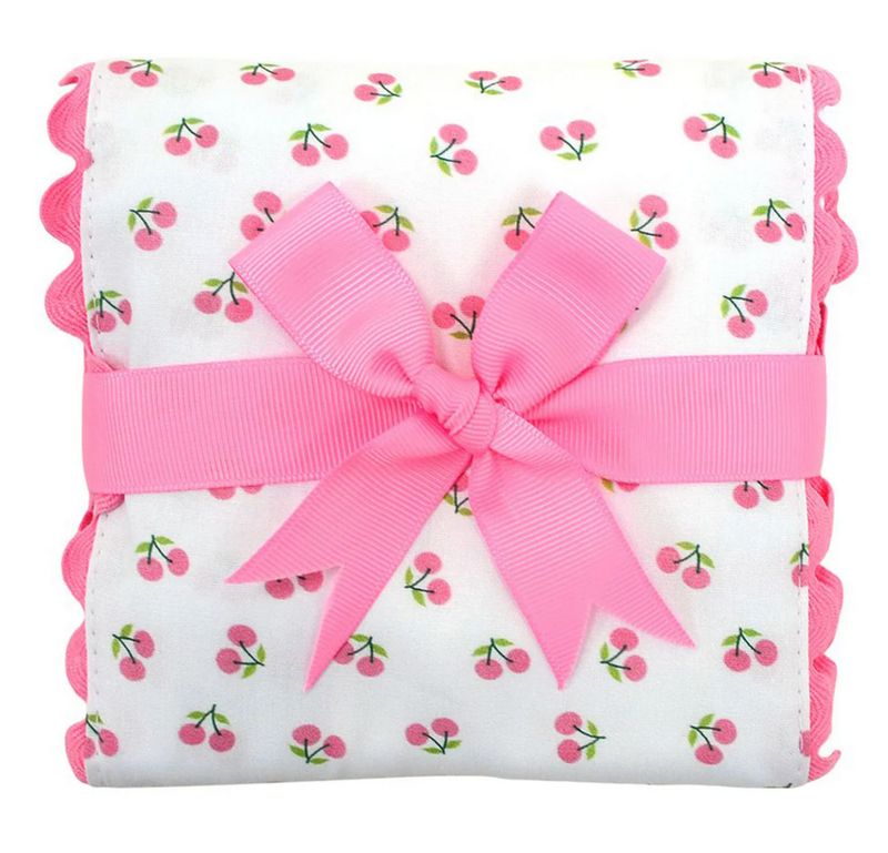 Cherries Fancy Fabric Burp