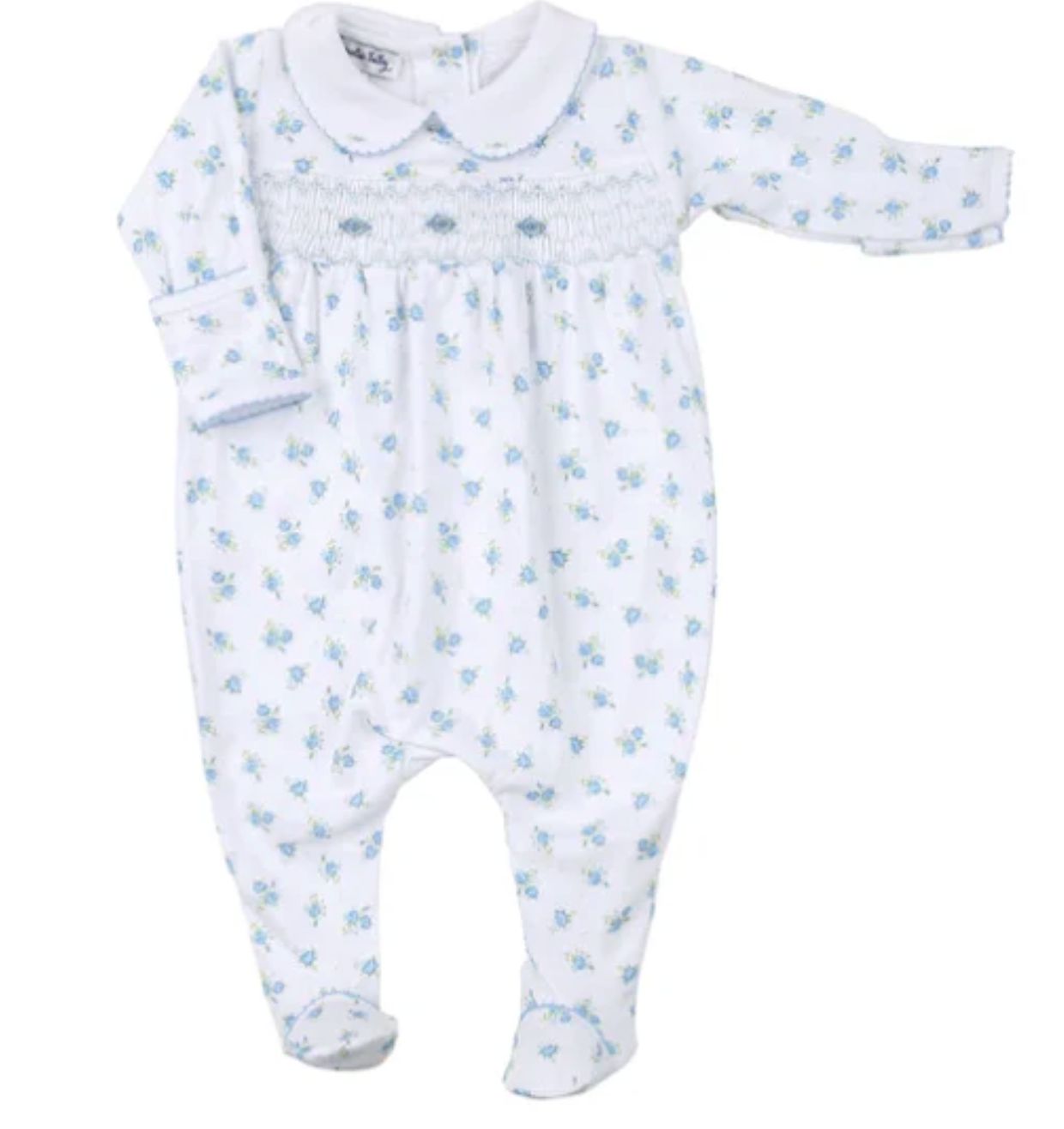 Anna's Classic Smocked Printed Footie, Colors: white, Size: SM/3M
