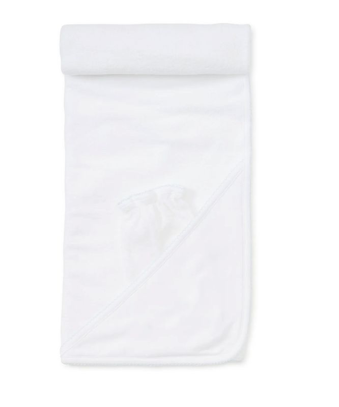 White with Blue Trim Towel &amp; Mitt