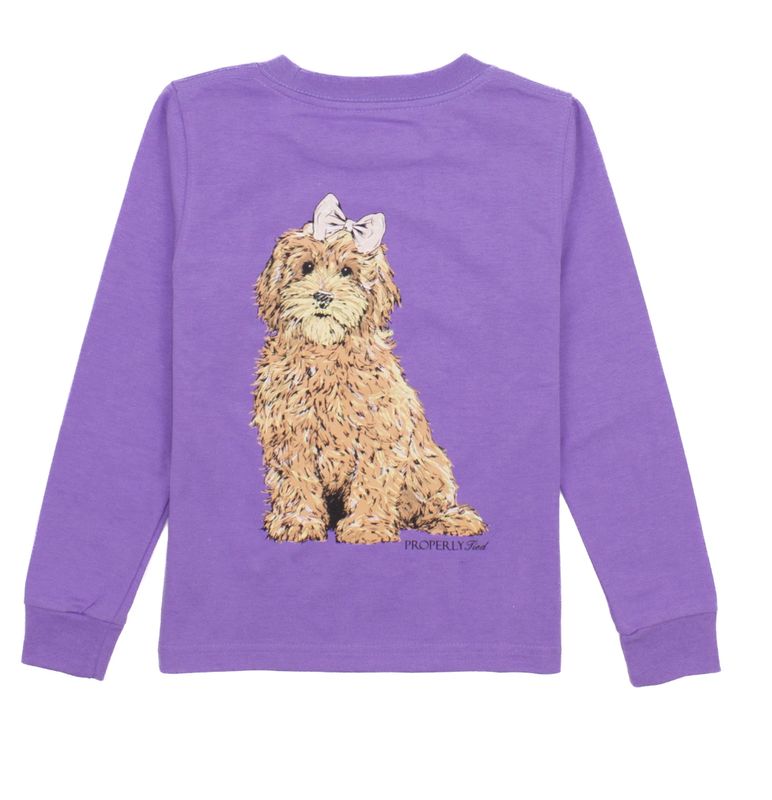 Girls Goldendoodle LS Light Purple