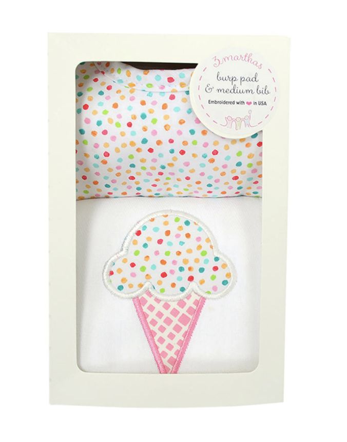 Ice Cream Bib/Burp Set