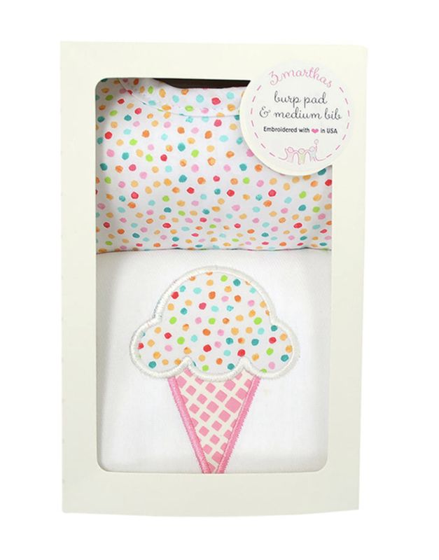 Ice Cream Bib/Burp Set