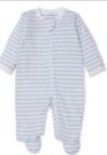 Light Blue Stripe Zipper Footie