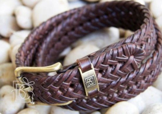 22'' Braided Leather Belt