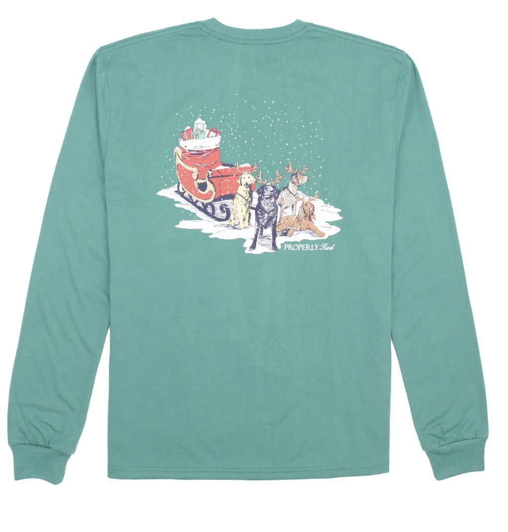 Sleigh Dog LS Teal T-Shirt