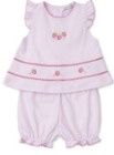 Pink Sunsuit Set w/Embroidered Strawberries