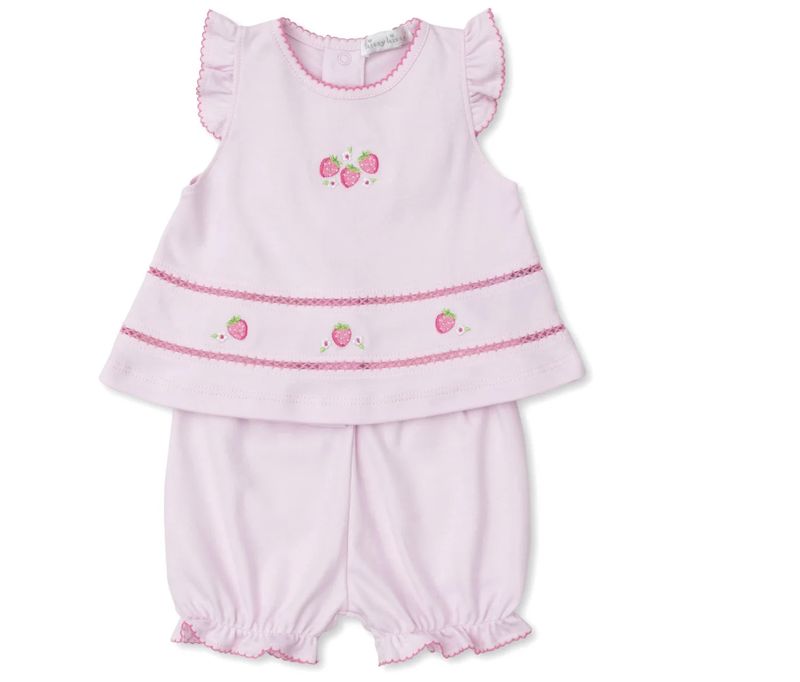 Sunsuit Set w/Embroidered Strawberries