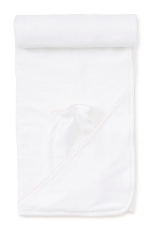 White with Pink Towel with Mitt