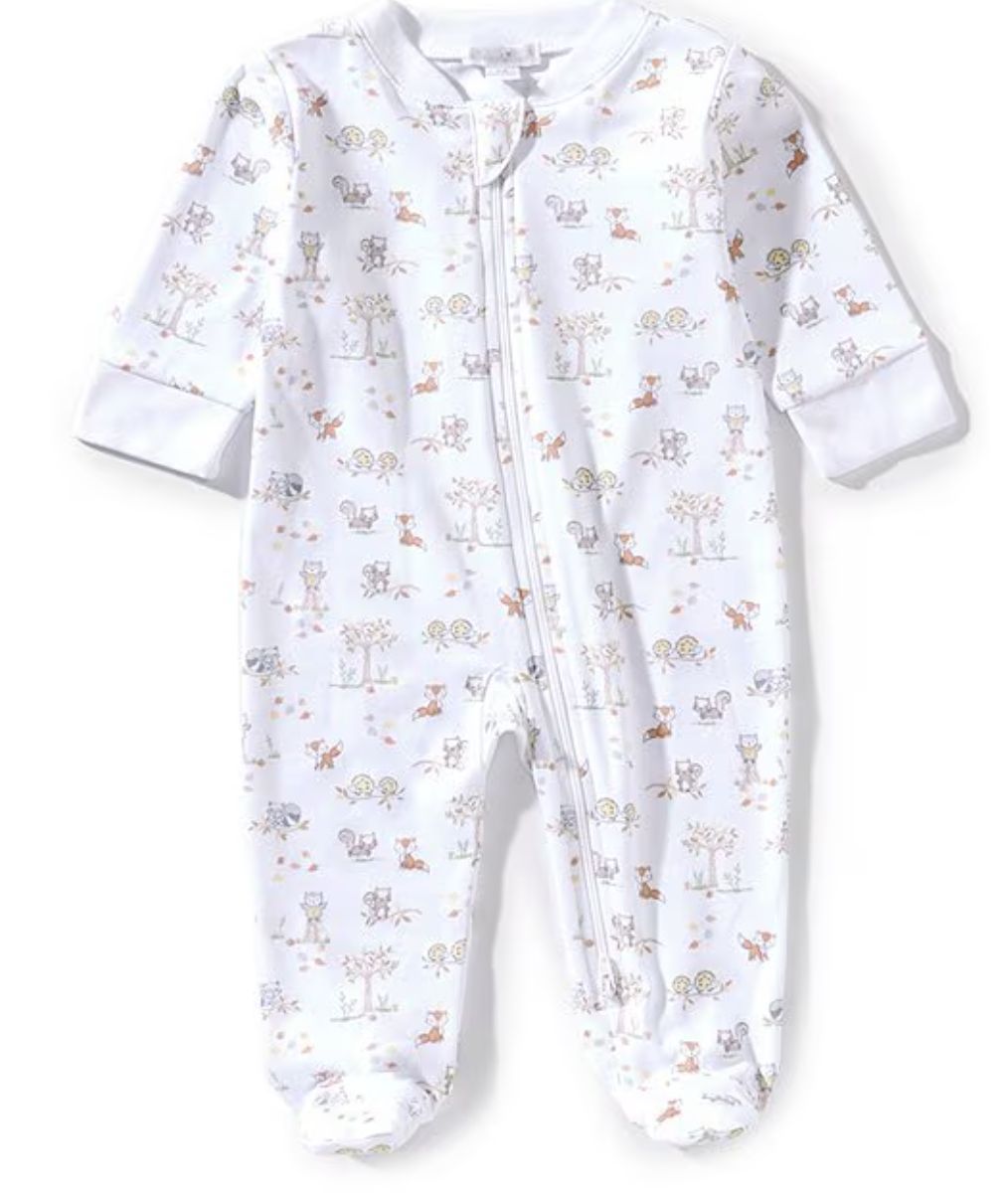 Puppy Park Fun Embroidered Zip Footie