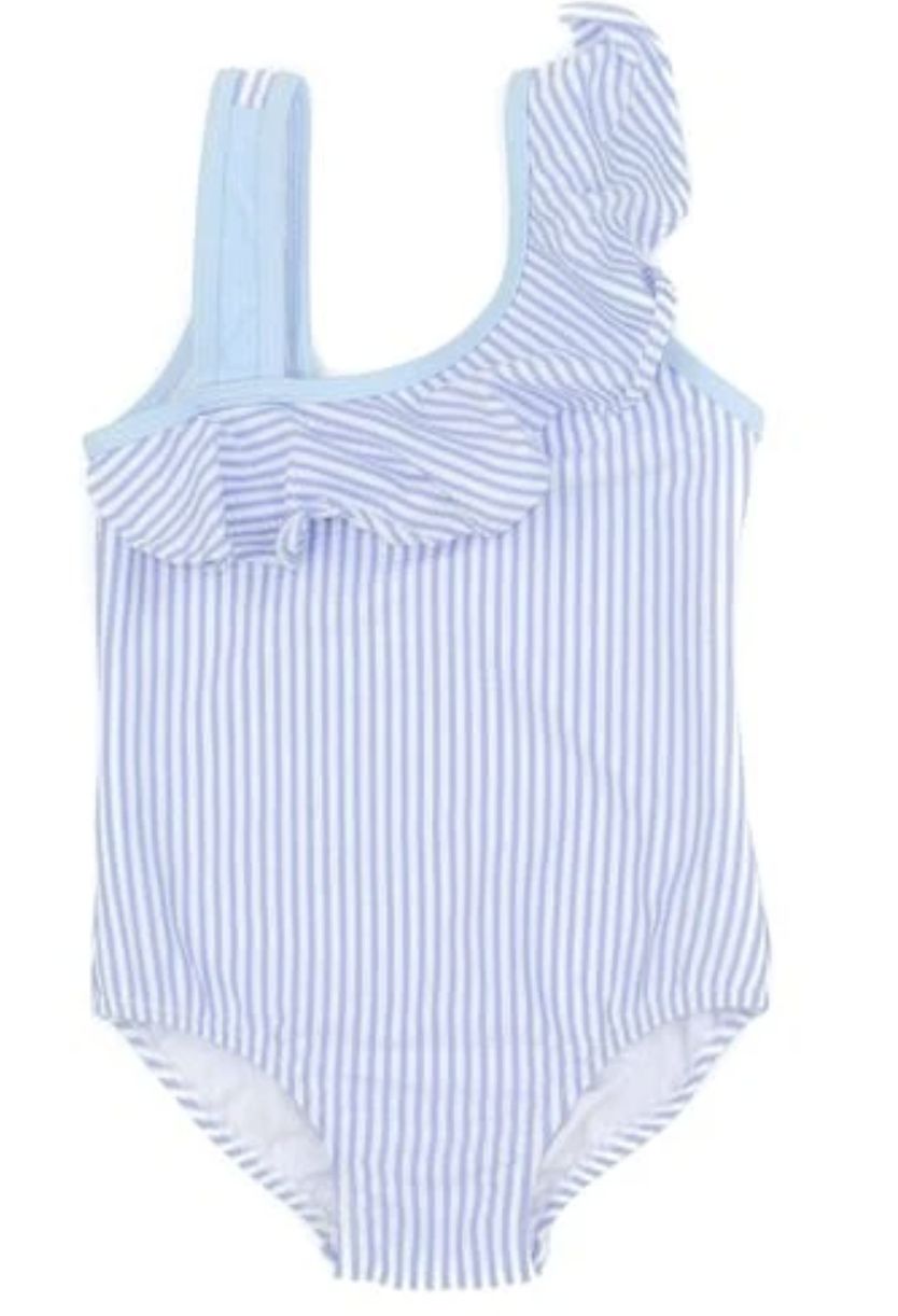 Ally Swimsuit Blue Seersucker