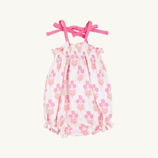 Rosey Romper, Colour: Bridgetown Harbour Hand Block/Winter Park Pink, Size: 06M