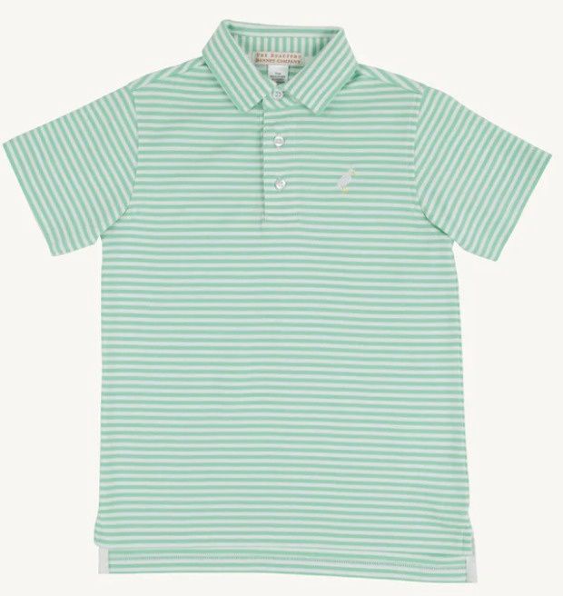 Prim &amp; Proper Polo Grace Bay Green Stripe