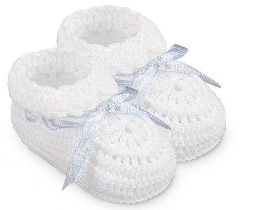 Hand Crochet Ribbon Bootie