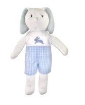 Knit Bunny Doll with Embroidered Blue Romper