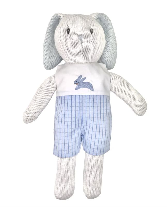 Knit Bunny Doll Blue Romper | Bunny