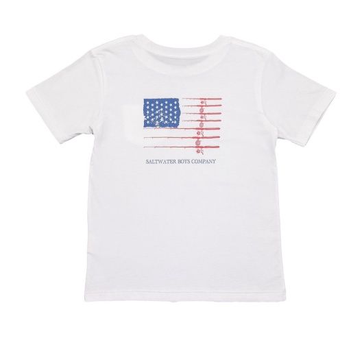 Fishing Pole Flag Graphic T-Shirt