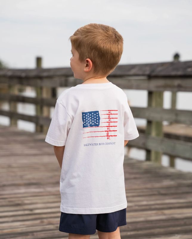 Fishing Pole Flag Graphic T-Shirt