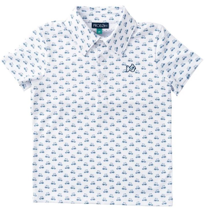 Golf Cart Print Performance Polo