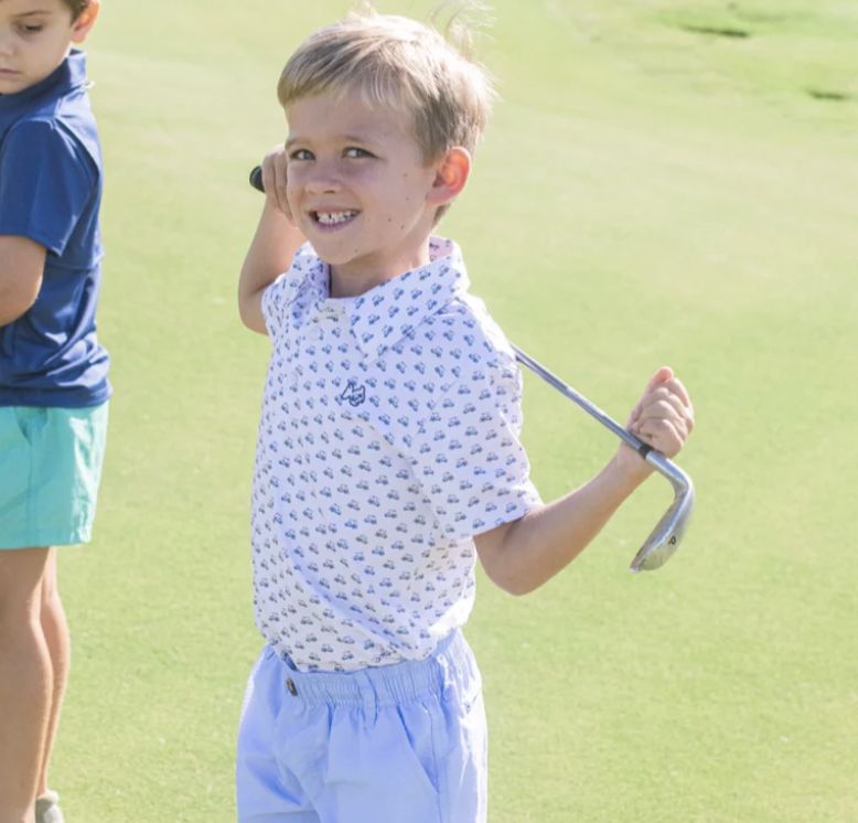 Golf Cart Print Performance Polo