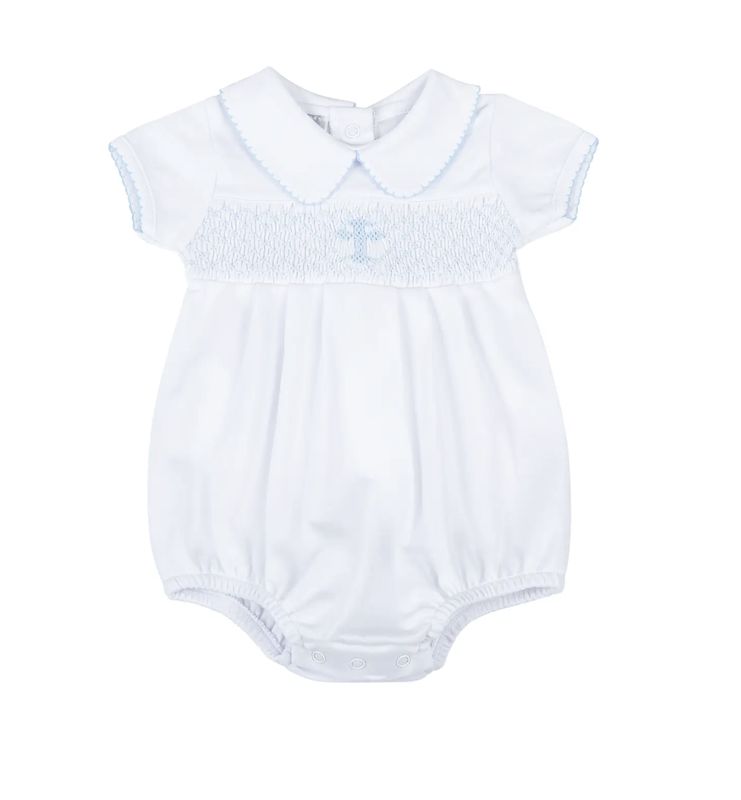 Blessed Smocked Bubble | Blue