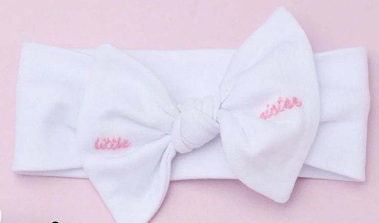 Little Sister Pink Emb. Headband